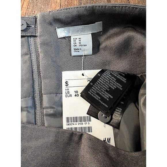 H&M Pencil Gray Belted Skirt Professional Midi Skirt Office Wear,‎ Career - Picture 6 of 8